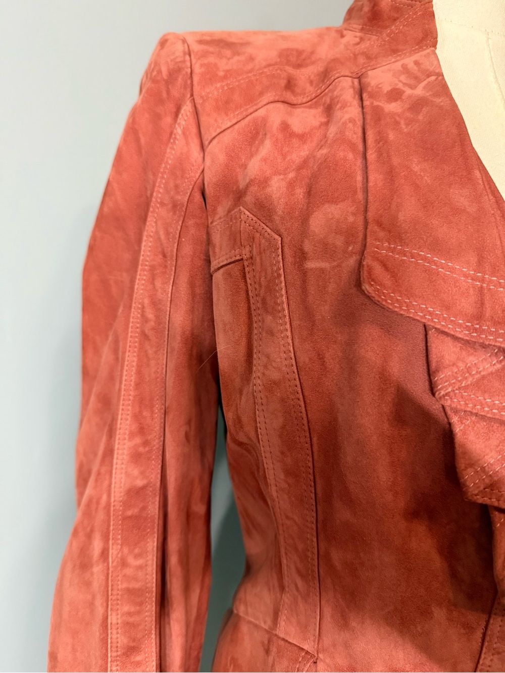Gucci Leather Ruffle-Front Jacket - Picture 8 of 15